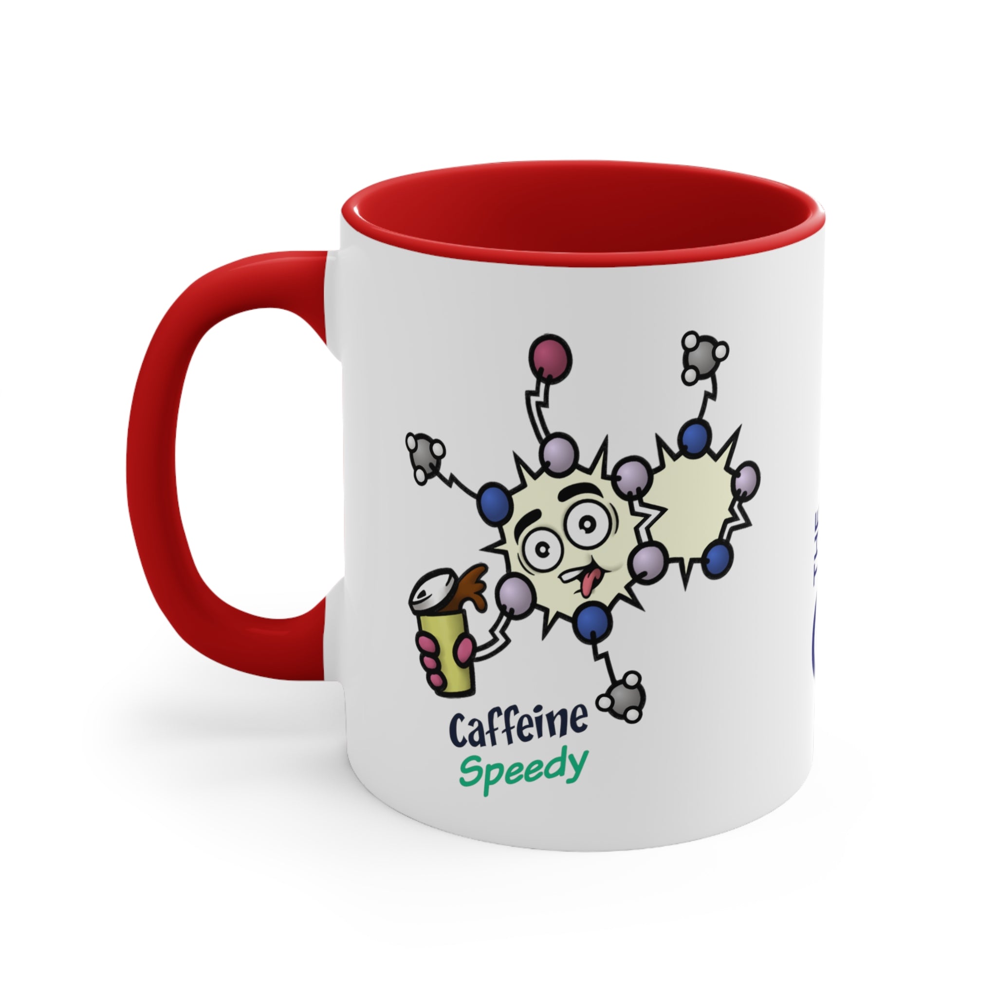 Sensational Molecules Series: Speedy Caffeine! 11oz Accent Coffee Mug.