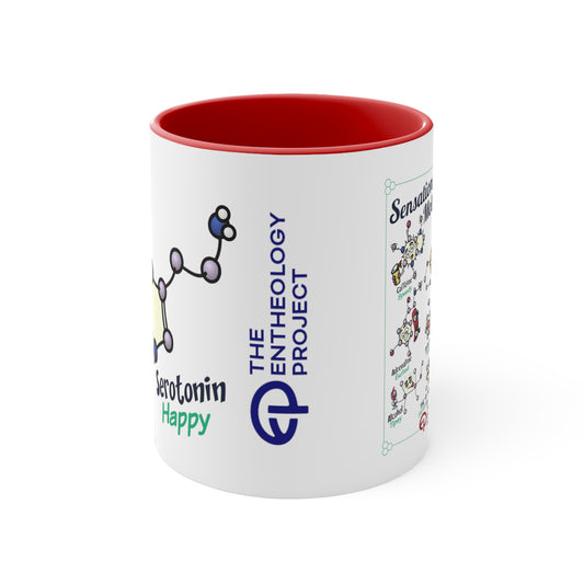 Sensational Molecules Series: Happy Serotonin! 11oz Accent Coffee Mug.