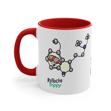 Sensational Molecules Series: Trippy Psilocin! 11oz Accent Coffee Mug.