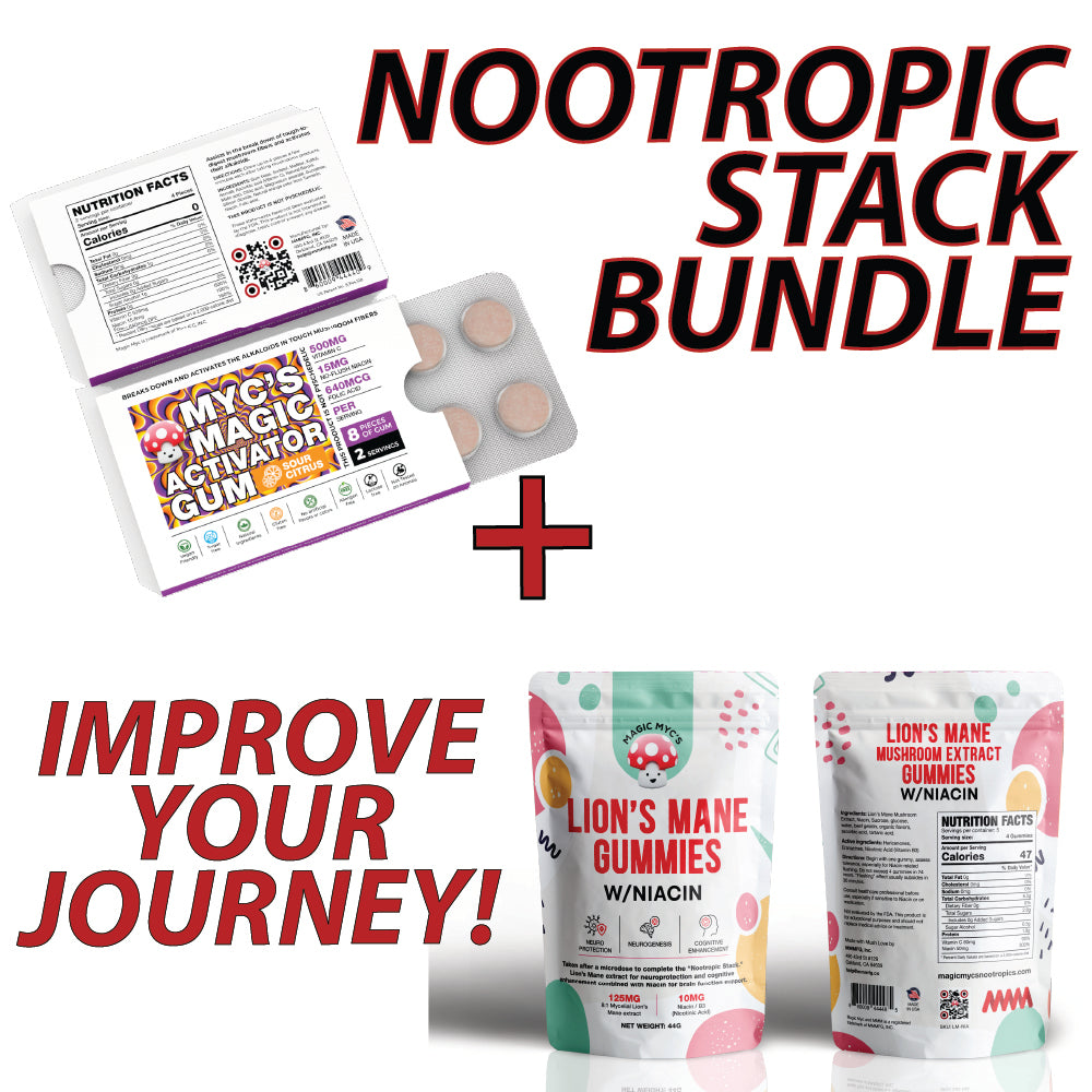 Nootropic Stack Bundle - Activator Gum +Lion's Mane. Pairs with all microdose products.