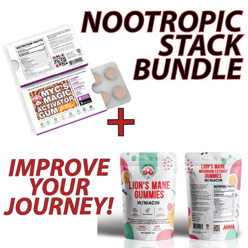 Nootropic Stack Bundle - Activator Gum +Lion's Mane. Pairs with all microdose products.